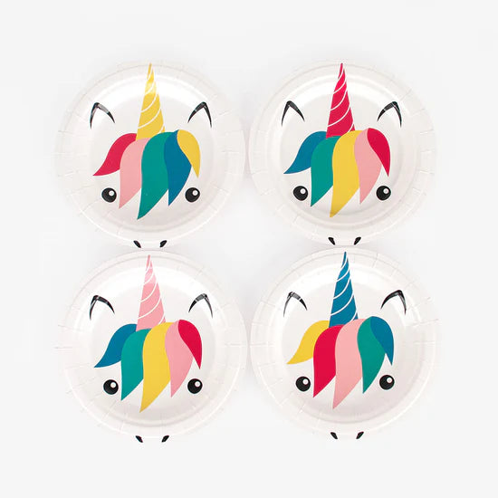 Mini Paper Plates, Unicorn