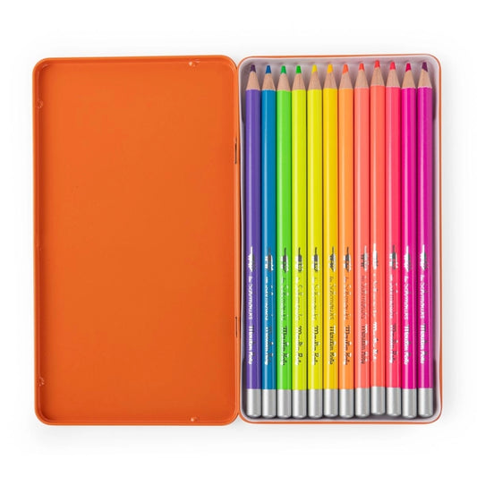 12 Neon Coloured Pencils
