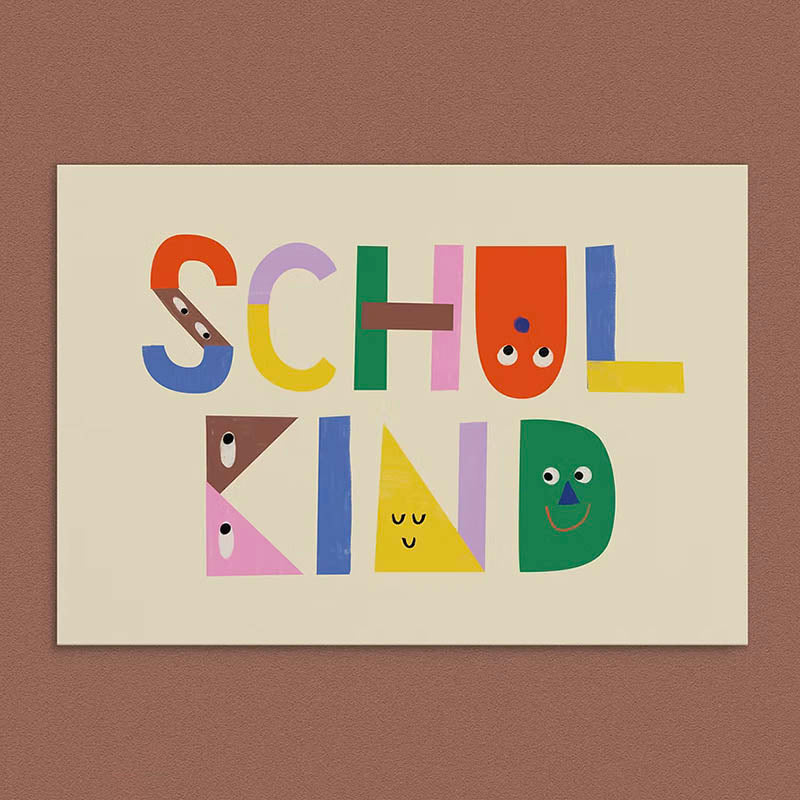 Postcard, Schulkind Faces