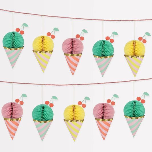 Eiscreme Waben-Girlande