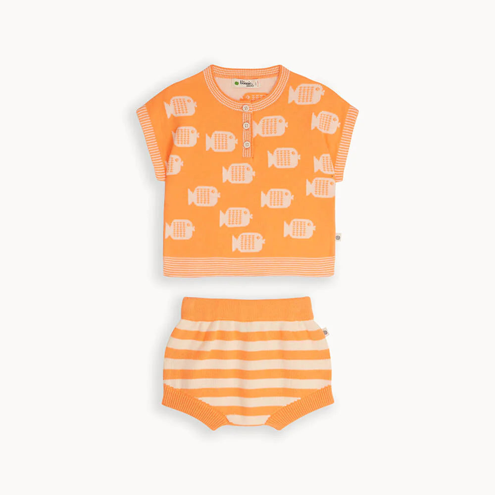 Clementine Fish Knitted Set ''Fisher'', GOTS