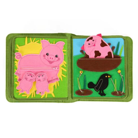 Montessori Book & Backpack Set, Busy Farm