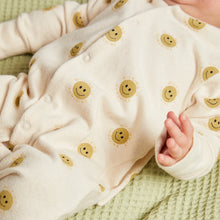 Load image into Gallery viewer, Smile Faces Onesie &#39;&#39;Oat&#39;&#39;, Organic Cotton
