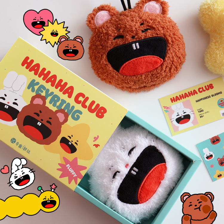 ''Hahaha Club'' Flauschiger Schlüsselanhänger Blindbox