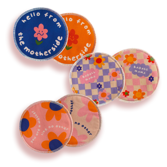 Moodie waschbare Stilleinlagen „Flowerempower“ 3er Packung