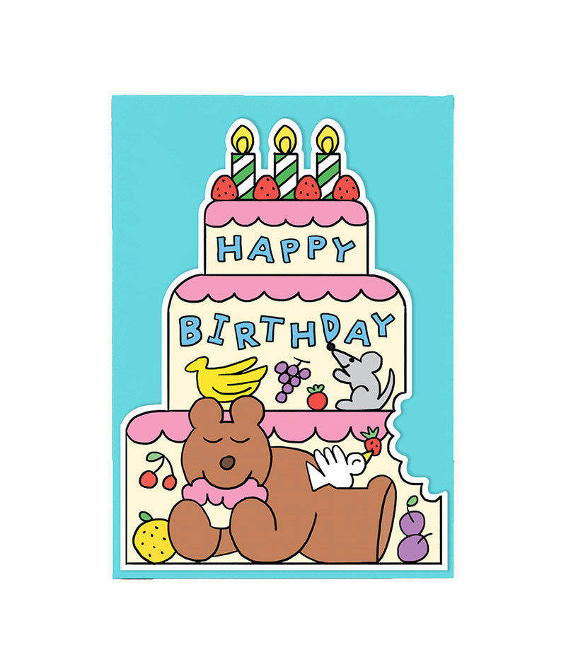 Birthday Cake, Bear Shaped Card