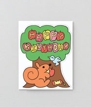 Load image into Gallery viewer, Happy Birthday, Squirrel Shaped Card
