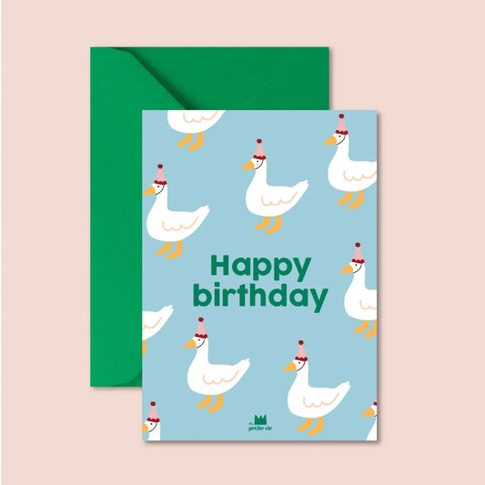 "Happy Birthday Gänse" Grußkarte