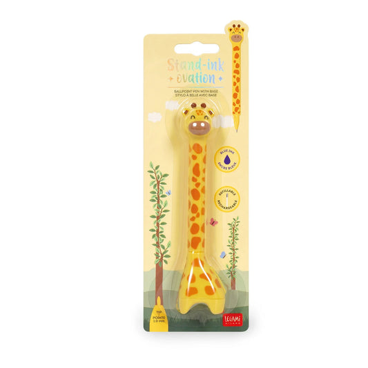 Giraffe Ballpoint Pen with Base ''Stand-Ink Ovation''