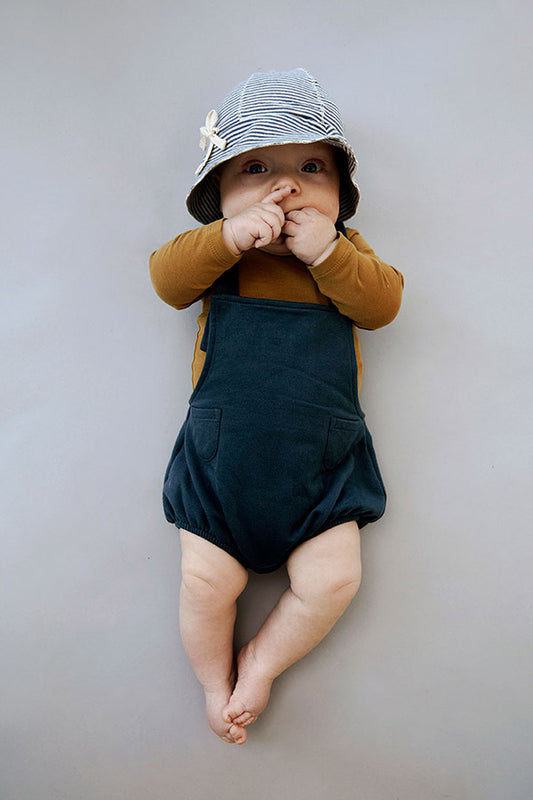 Baby Sun Hat ''Blue Grey'' GOTS Organic Cotton