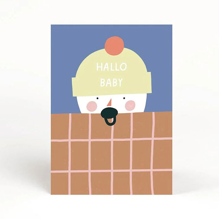 ''Hallo Baby'' Postcard Blue