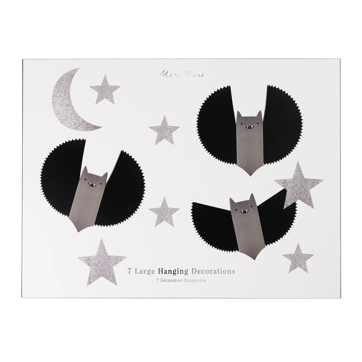 Large Bat, Stars & Moon Hanging Halloween Decorations