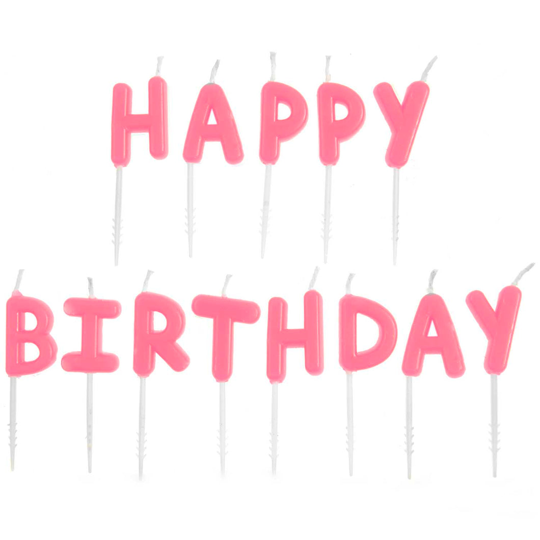 Happy Birthday Kerzen „Neon Pink“