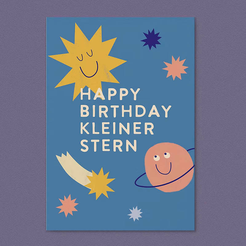 Postcard, Happy Birthday kleiner Stern