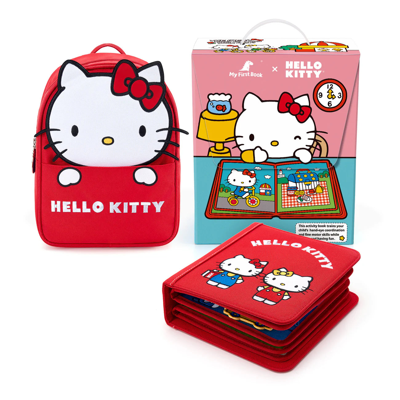 Hello Kitty Montessori Buch- & Rucksack-Set, Rot