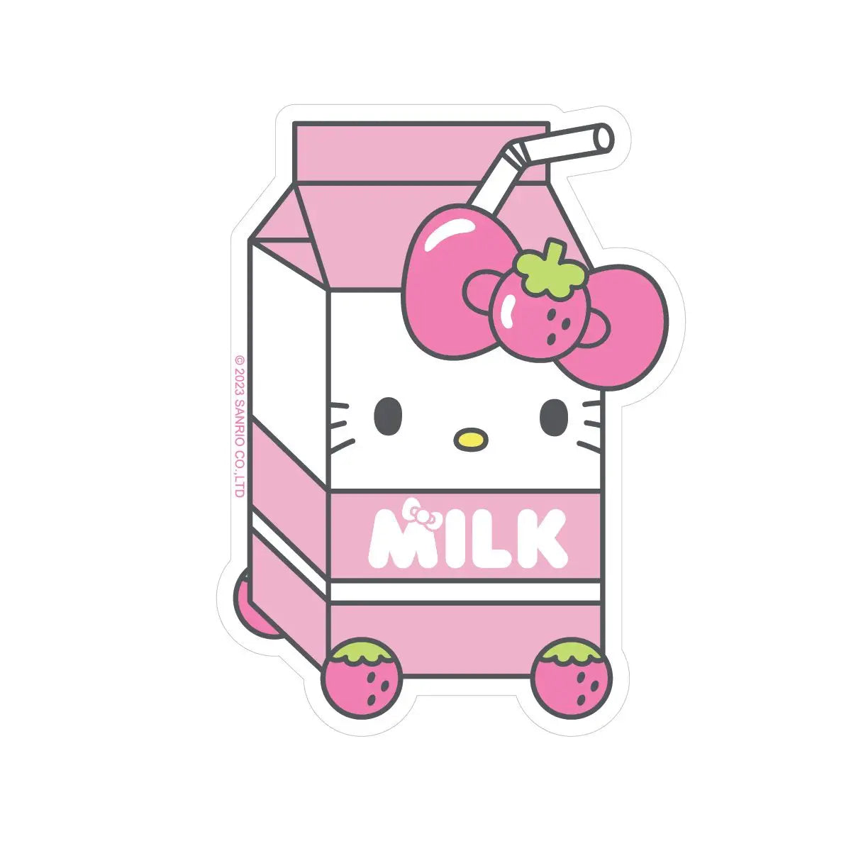 Vinyl Sticker ''Hello Kitty Peace Strawberry Milk''