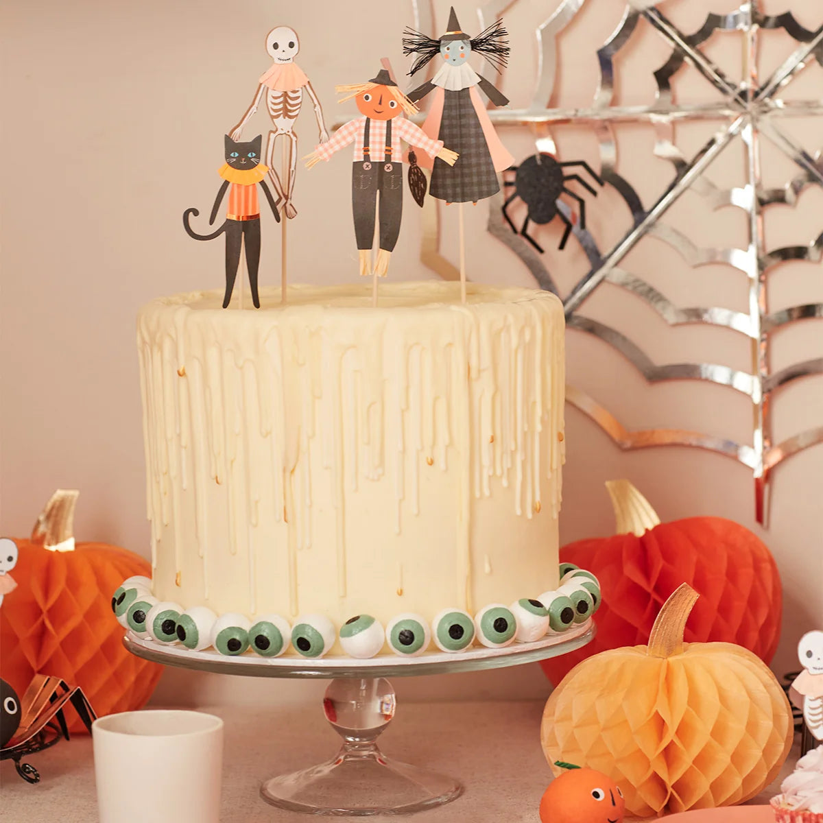 Honeycomb Pumpkins, Halloween Deco