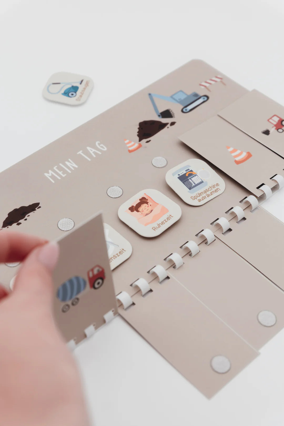 Routine-Planer für Kinder inkl. Symbole, Bagger