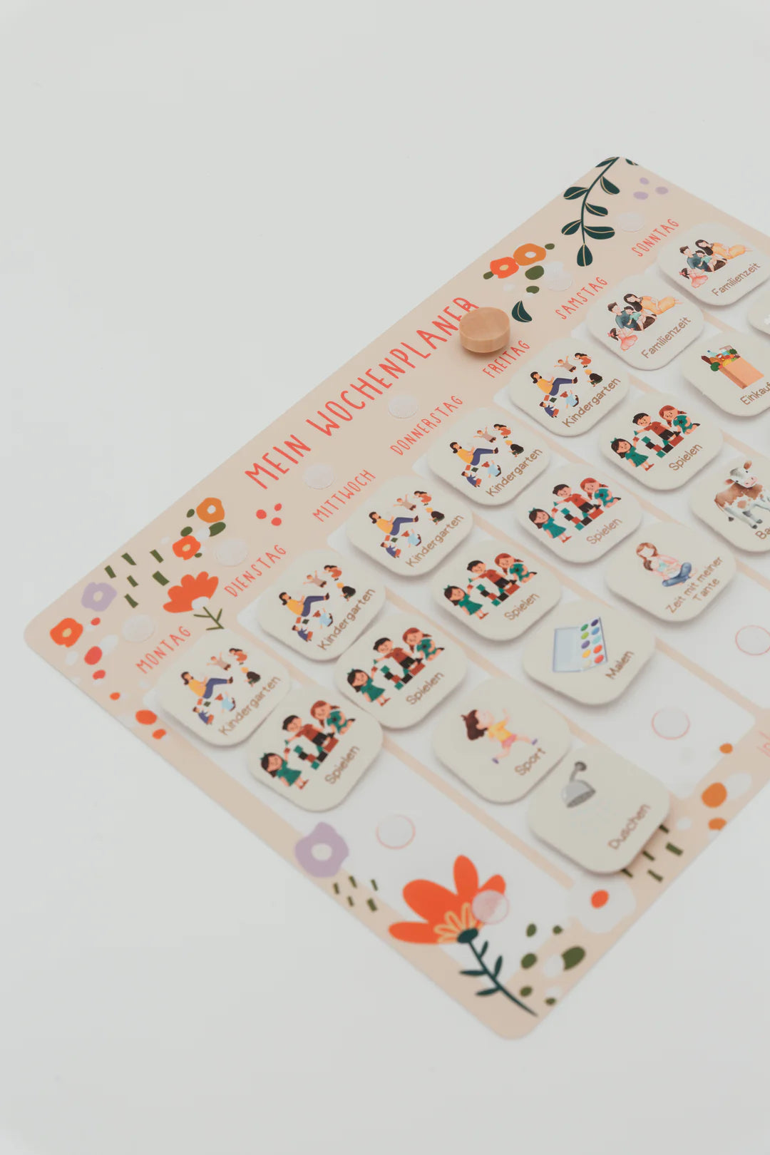 Wochenplaner für Kinder inkl. Symbole, Mohnblume