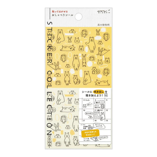 Japanese Stickers, Forest Animals