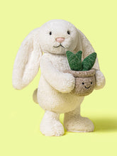 Load image into Gallery viewer, Jellycat Cream Bunny with Plant, Soft Toy
