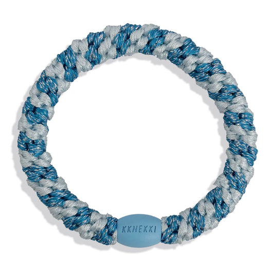 Kknekki Haargummi, Gestreift Babyblau Glitzer