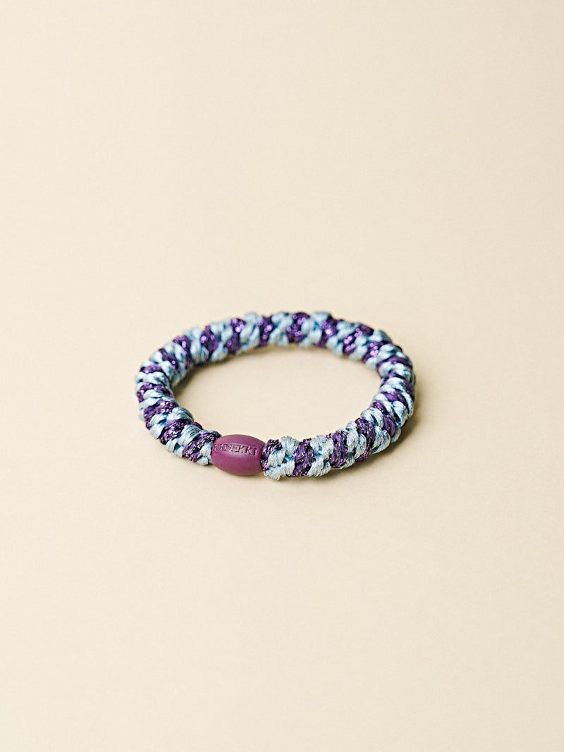 Kknekki Hair Tie, Dark Purple Glitter Stripe