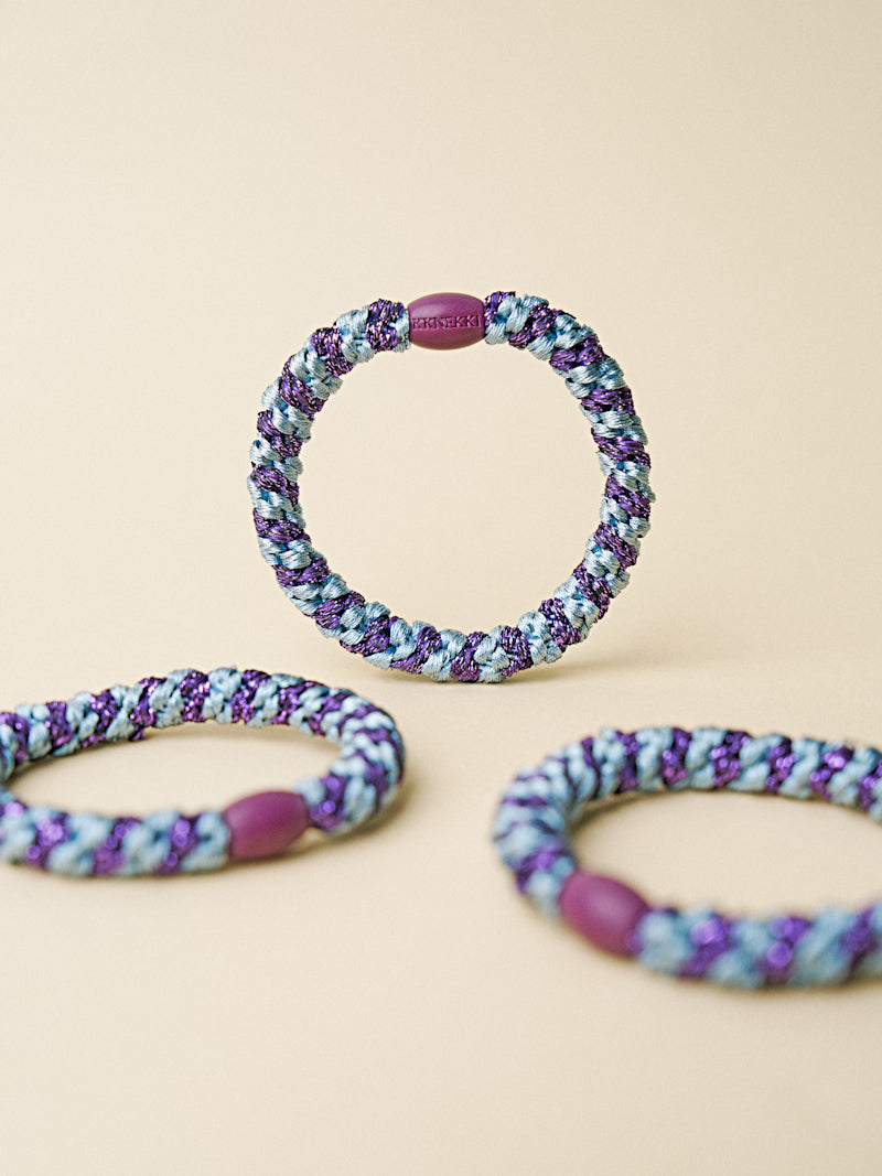 Kknekki Hair Tie, Dark Purple Glitter Stripe
