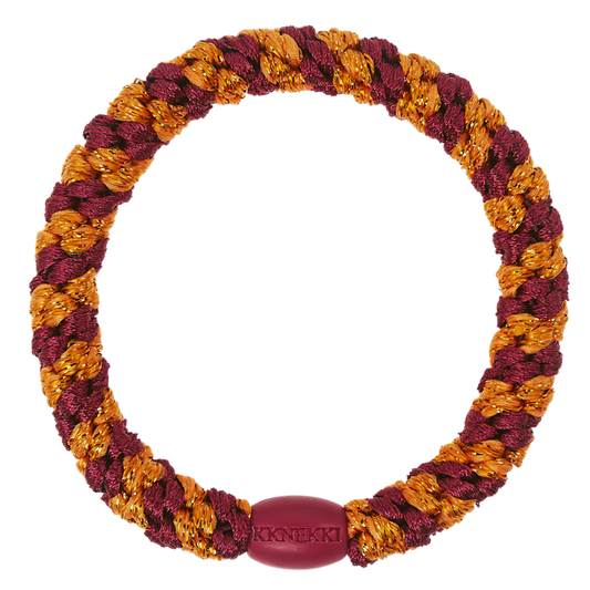 Kknekki Hair Tie, Bordeaux Orange Glitter