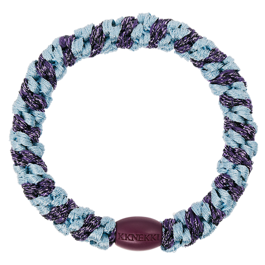 Kknekki Hair Tie, Dark Purple Glitter Stripe
