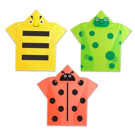 Waterproof Children's Rain Poncho, Various Designs