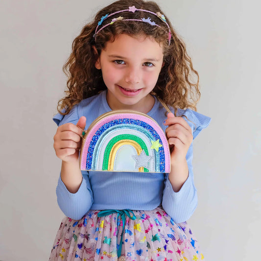 Kinder-Regenbogen-Umhängetasche, Einhornland