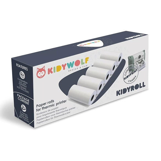 Kidywolf Sofortbildkamera Klassische Papierrollen, 5er Pack