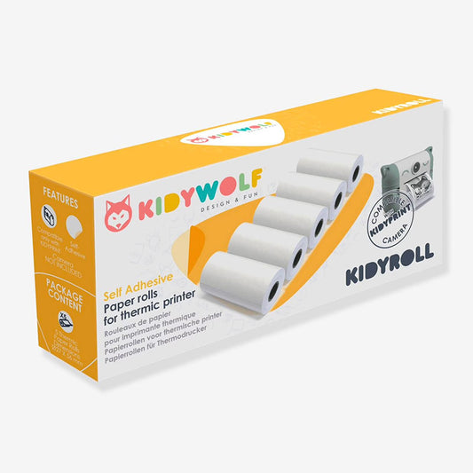 Kidywolf Sofortbildkamera Selbstklebende Papierrollen, 5er Pack