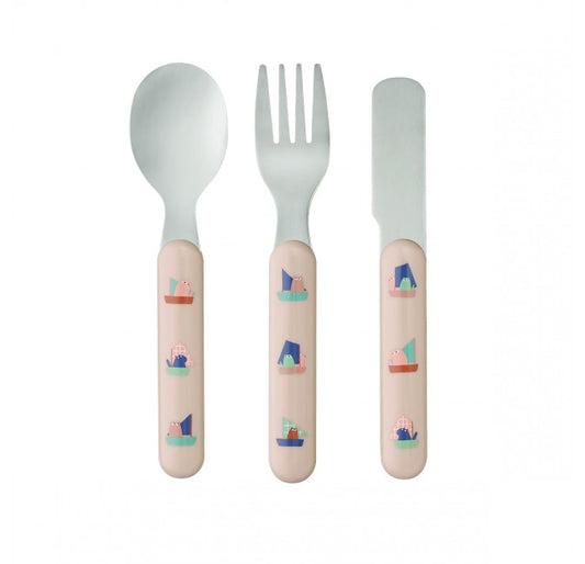 Toddler Cutlery Set, Sailing Cats