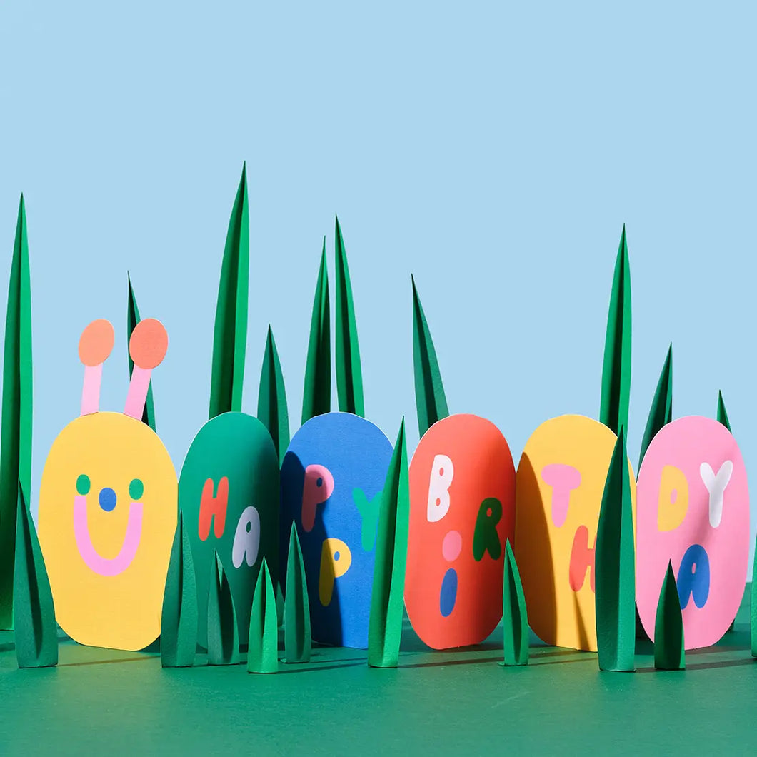 ''Caterpillar'' Fold Out Kids' Birthday Card