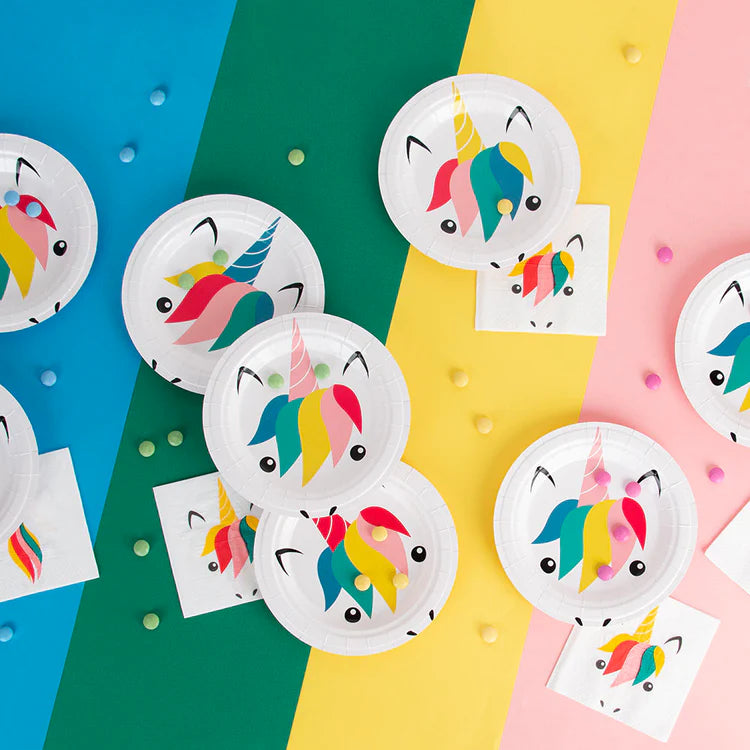 Mini Paper Plates, Unicorn