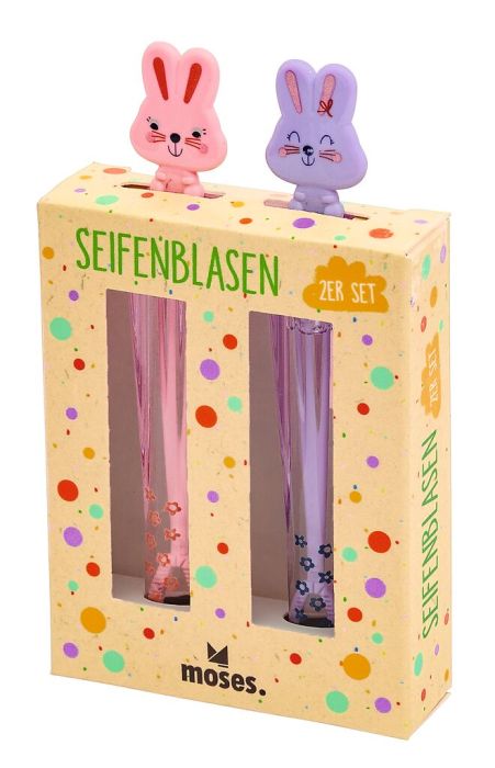Hasen-Seifenblasen-Set, 2 Stück, Rosa / Flieder