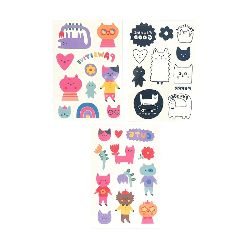 Mini Temporäre Tattoos ''Pawsitive Cats''