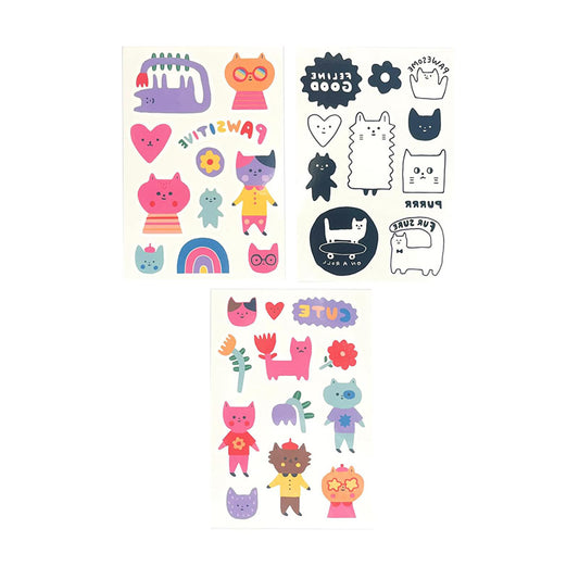 Mini Temporäre Tattoos ''Pawsitive Cats''