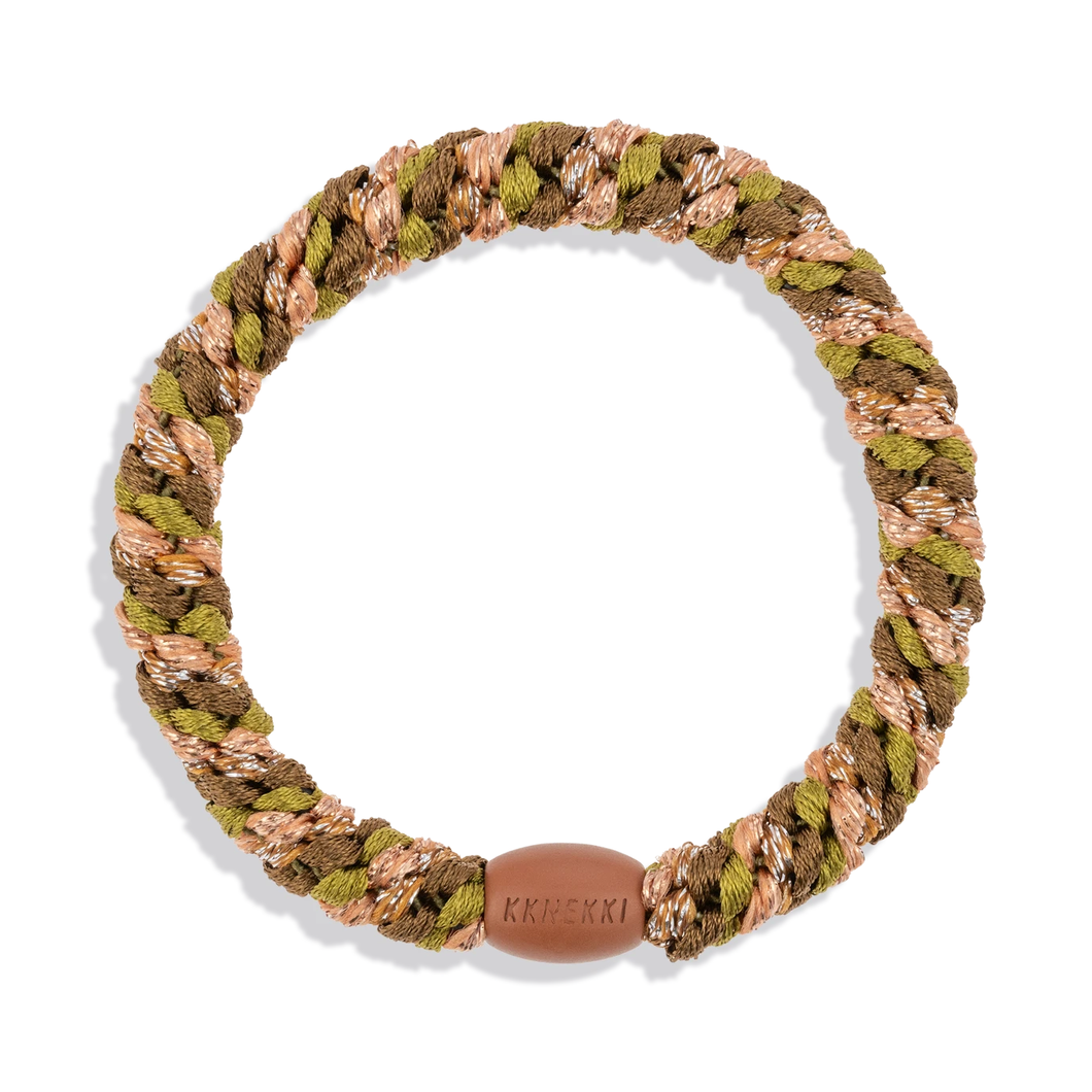 Kknekki Haarband ''Mix Oliven Cognac Glitzer''