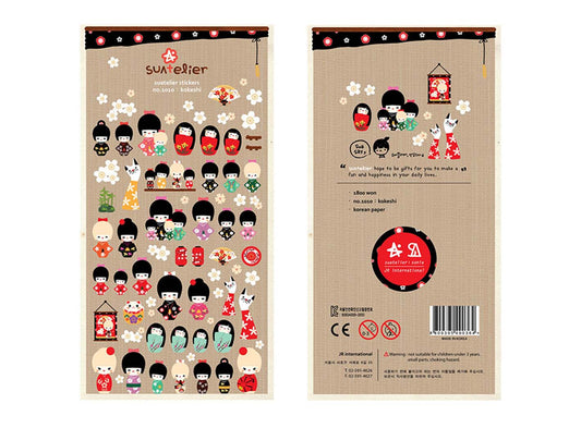 Kawaii Sticker, Kokeshi Puppen