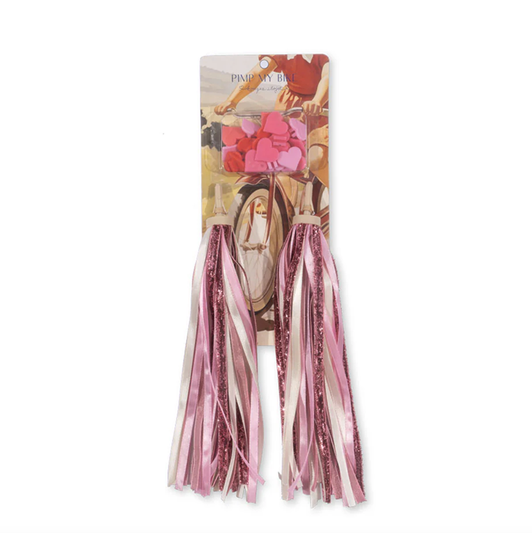 Bicycle Streamers and Beads Set ''Pink Glitter''