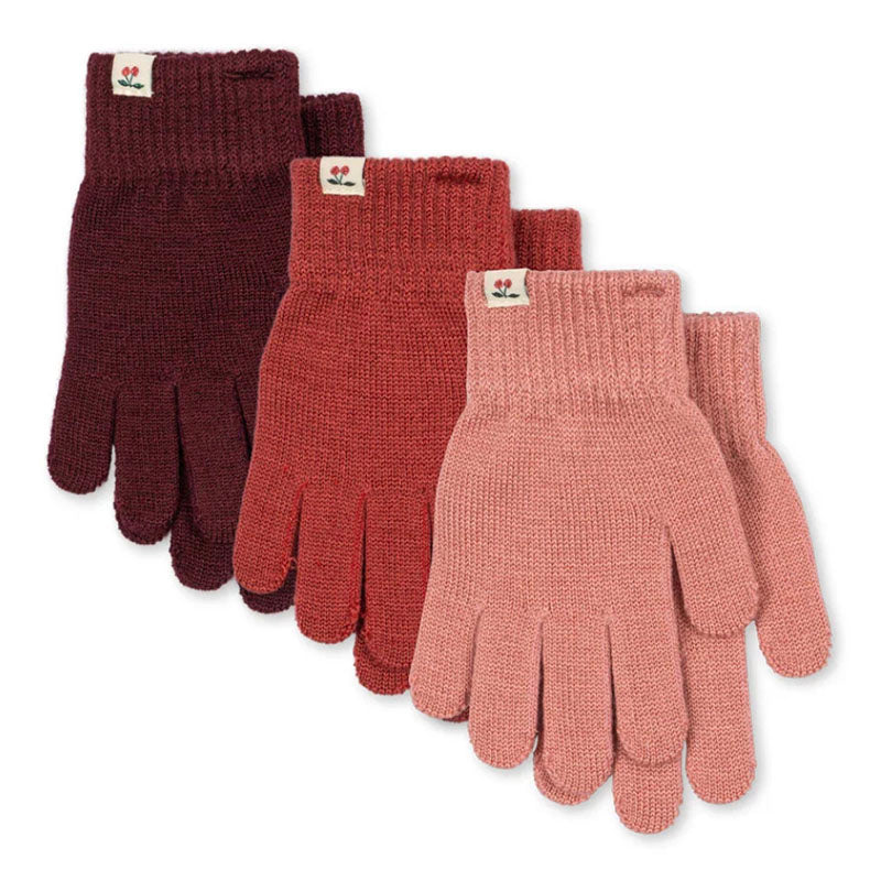 Children's Filla Gloves, Rose Mix Set of 3