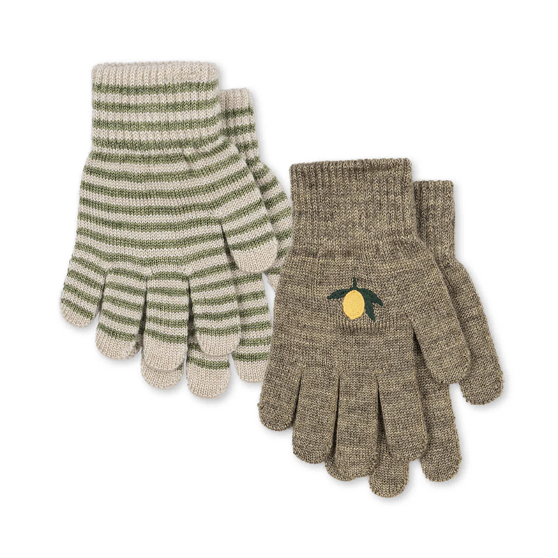 Filla Handschuhe „Lemon Stripe“ Set mit 2 Stück, verschiedene Größen – folk berlin