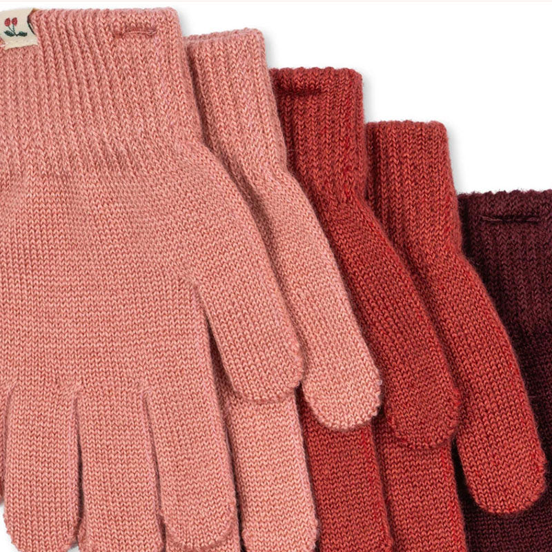 Children's Filla Gloves, Rose Mix Set of 3