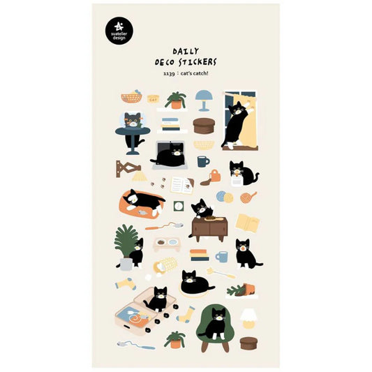 Kawaii-Aufkleber, Katzenfang