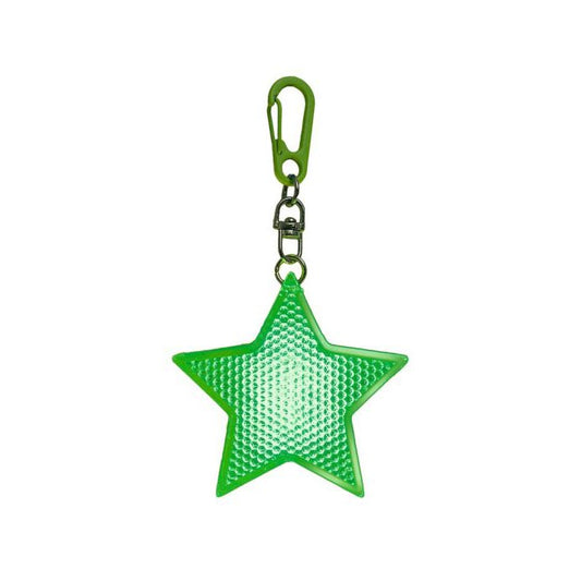 Glowing LED Star with Carabiner, Green