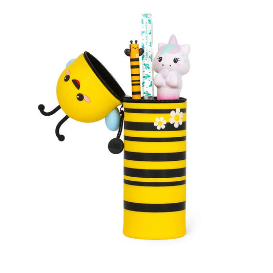 2-in-1 Soft Silicone Pencil Case, Bee