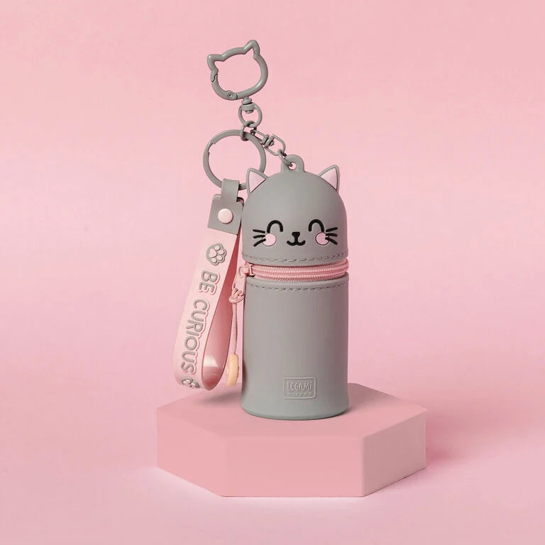 Mini Coin Purse with Keyring, Kitty